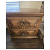 Pecan 2 drawer side table / nightstand