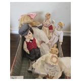 Six porcelain dolls