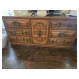 Pecan 9 drawer dresser 68' x 18'