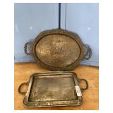 2 Silver Silver Plate trays 10x17 and 12 & 12 x 20