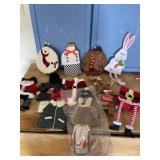 Box full of wine bottle holders and pot holders