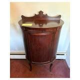 Antique Mahogany Bow Front Music Cabinet
