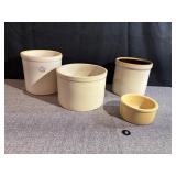 Vintage Stoneware Crock Lot 1, (5)