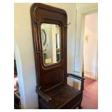 Antique Deco Mirrored Hall Tree