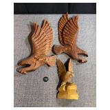 3 Hand Carved Eagles