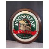 Round Moosehead Mirrored Advertisement
