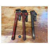 3 Ridged Pipe Wrenches