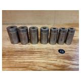 Snap-on Deep Sockets, Set of  7