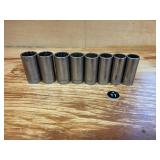 Snap-on Deep Well Sockets, Set of 8