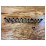 Snap-on Deep Socket Set on Socket Rail, Set of 11