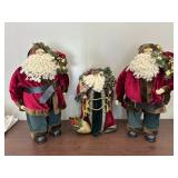 3 Red Clothed Santas