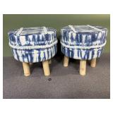 Pair, 4 Legged Ottomans