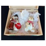 2 Polish Coca-Cola Glass Ornaments