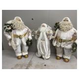 3 White Clothes Santas