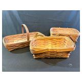 3 Woven Wicker Baskets