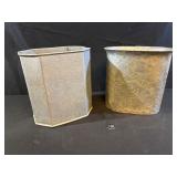 2 Vintage Aluminum Wast Baskets
