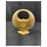 Hand Painted Beaded Gold Encrusted Vase