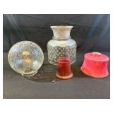 4 Unique Vintage Glass Lamp Shades