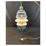 Vintage Blue & White Ceramic Pendant Lamp