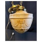 Victorian Milk Glass Shade w Embossed Torch Design