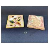 2 Vintage Art Tiles