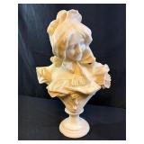 Italian Alabaster Bust of Young Girl