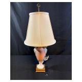 1940s Lenox Coral Pink Swan Lamp