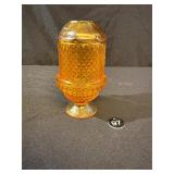 Vintage Viking Diamond Point Amber Fairy Lamp