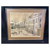 Snow Covered French Street, Signed & Number, Litho