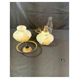 Antique Cosmos Milk Glass Hurricane Lamp