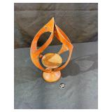 Mid-Century Enamel Cut Torch Candle Holder