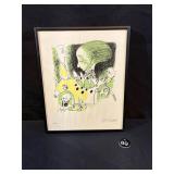 Watercolor & Ink Modern Art, Signed Print