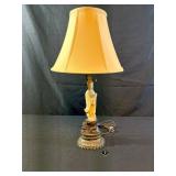 Chinese Carved Hardstone Guanyin Figural Lamp