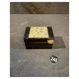 Vintage Black Lacquer Accordion Jewelry Box