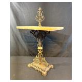 Antique Brass & Marble Smoking Stand