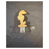 Vintage Frosted Seahorse Stopper
