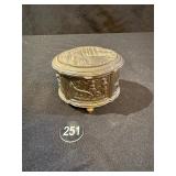Antique Gilt Metal Embossed Jewelry Box