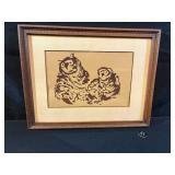 Vintage Owl Art, "Artist Proof, Family Portrait"