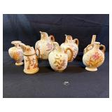 19thC Royal Worcester Blush Ceramic Jugs, More