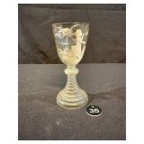 Mary Gregory Attr. Hand Painted Roemer Wine Glass