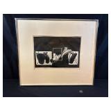 Black & White Abstract, Signed S. Nigrelli