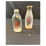 2 Glass Milk Bottles, Apollo & Monroeville, PA
