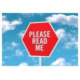 Please Read-PICK UP INFORMATION