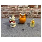 3 Ceramic Bird Pitchers