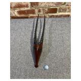 Vintage Carved Wood Antelope Wall Hanging