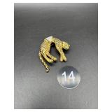 Vintage 80s Florenza Leopard Brooch