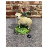 19th C English Staffordshire Ram Spill Vase