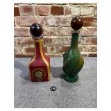 Mid-Century Leather Wrapped Decanters