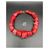 Vintage Chunky Coral Art Necklace