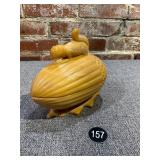 L.E Smith Carmel Slag Glass Squirrel on Nut